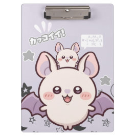 Kawaii Pastel Lavender Bat Aesthetic Clipboard Klemmbrett