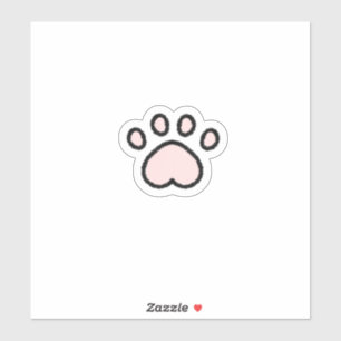 Kawaii Pastel Pink Cat Paw Aufkleber