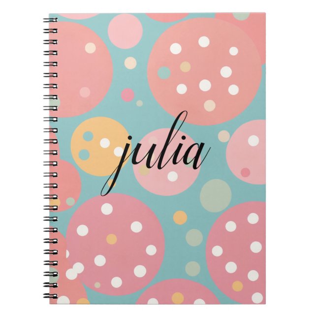 Kawaii Pastel Polka Dot Notebook Notizblock (Vorderseite)