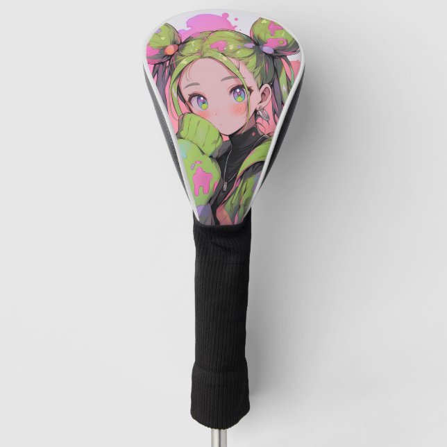 Kawaii Pastel Spritzer Anime Girl Golf Headcover (Vorderseite)