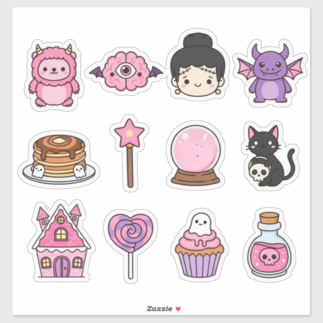 Kawaii Pastel Spuk Leckereien Sticker Pack (Blatt)