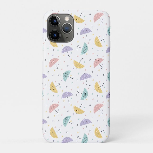 Kawaii Pastel Umbrella Pattern Case-Mate iPhone Hülle (Rückseite)