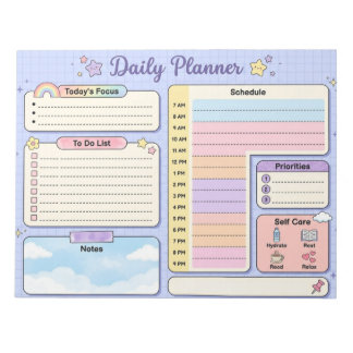 Kawaii Pastell-Gitter-Tagesplaner-Notizblock Notizblock