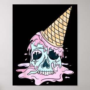 Kawaii Pastell-Goth süß gruseliger Eis-Schädel Poster