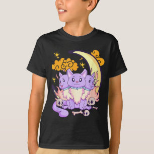 Kawaii Pastell-Goth süßer dreiköpfiger Hund Hallow T-Shirt