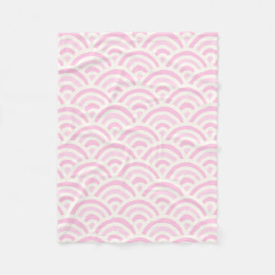 Kawaii Pastell-Japanisches Seigaiha-Muster Fleecedecke