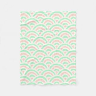 Kawaii Pastell Japanisches Seigaiha-Muster Fleecedecke