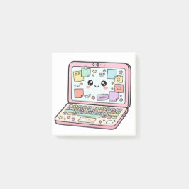 Kawaii Pastell Laptop Lernvibes Aufkleber Post-it Klebezettel