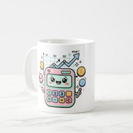 Kawaii Pastell-Rechner Finanzstudenten-Aufkleber Kaffeetasse