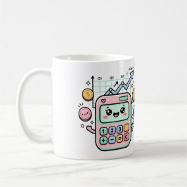 Kawaii Pastell-Rechner Finanzstudenten-Aufkleber Kaffeetasse