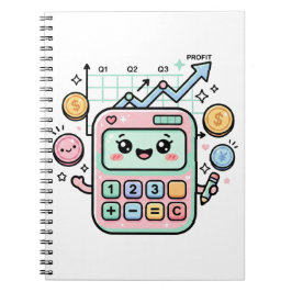 Kawaii Pastell-Rechner Finanzstudenten Aufkleber Notizblock