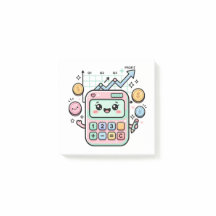 Kawaii Pastell-Rechner Finanzstudenten-Aufkleber