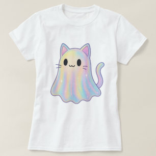 Kawaii Pastell Regenbogen Katzengeist Gruselige T-Shirt