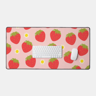 Kawaii Pastell Rosa Erdbeeren Schreibtischunterlag Schreibtischunterlage