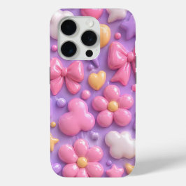 Kawaii-Pastell-Schleifen- und Herz-Nahtloses Muste Case-Mate iPhone Hülle