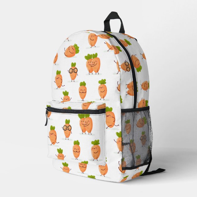 Kawaii pattern of fun carrots bedruckter rucksack (Rückseitige Ecke Rechts)