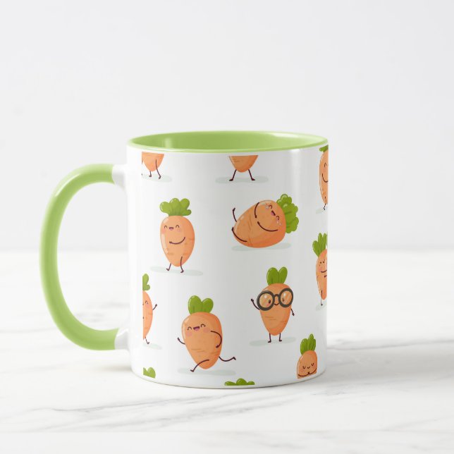 Kawaii pattern of fun carrots tasse (Links)