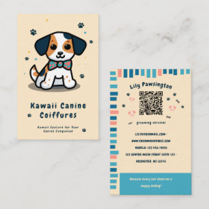 Kawaii Paws Delight Hunde Grooming Visitenkarte