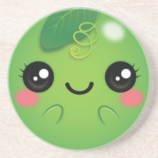 Kawaii Pea Getränkeuntersetzer (Vorne)