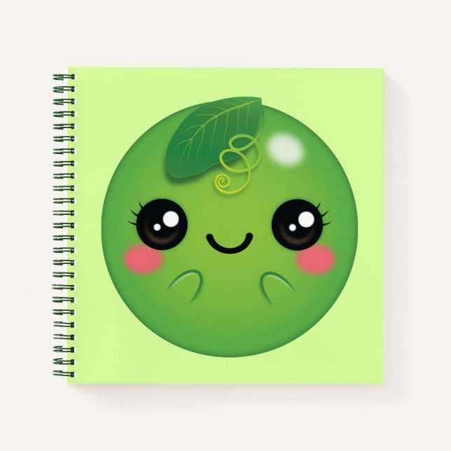 Kawaii Pea Notizbuch (Vorderseite)