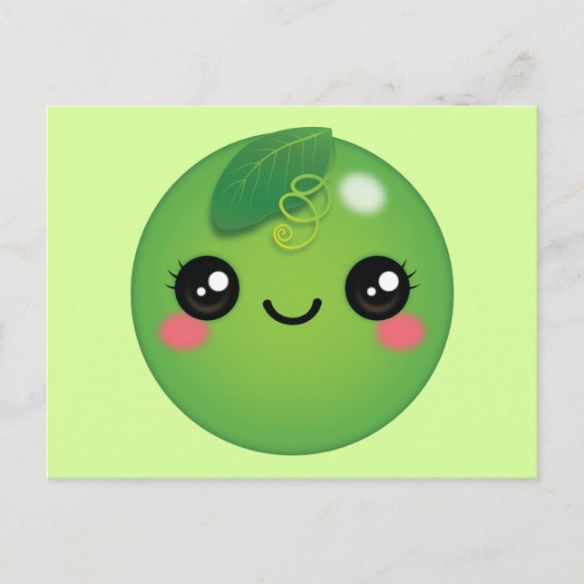 Kawaii Pea Postcard Postkarte (Vorderseite)