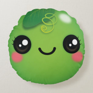 Kawaii Pea Round Pillow Rundes Kissen