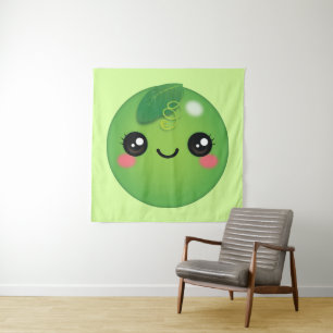Kawaii Pea Tapestry Wandteppich
