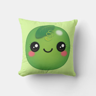 Kawaii Pea Throw Pillow Kissen