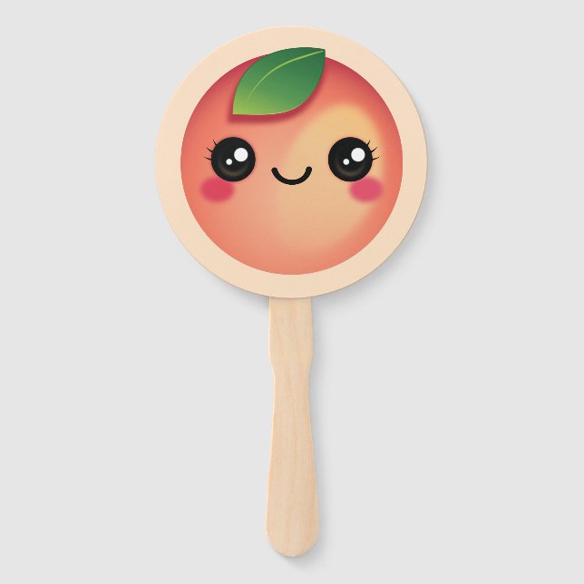 Kawaii Peach Hand Fan Fächer (Vorderseite)