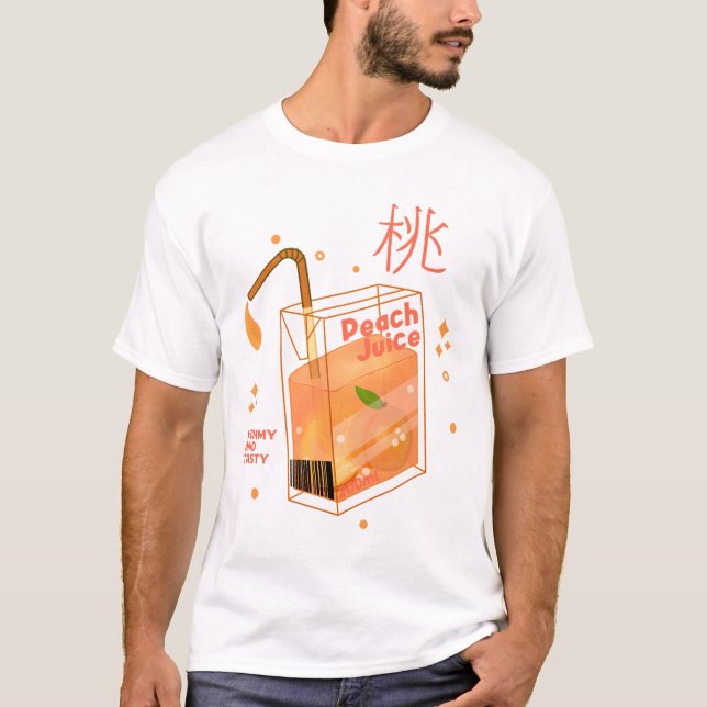 Kawaii Peach Juice T-Shirt (Vorderseite)