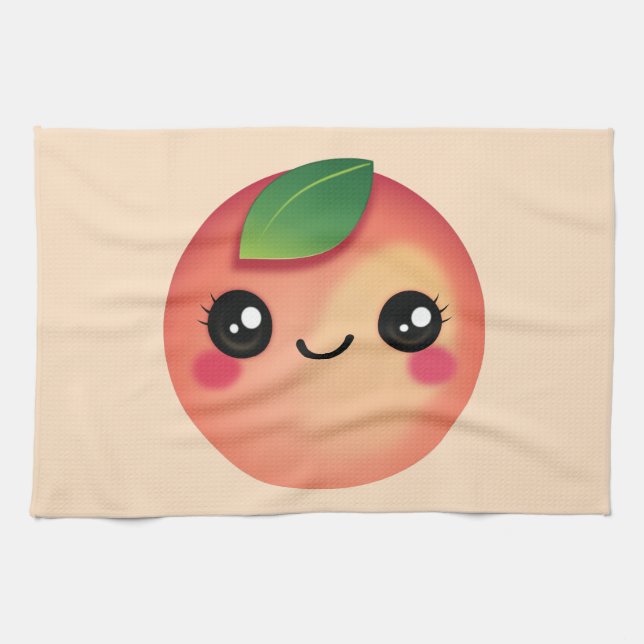 Kawaii Peach Küchentücher (Horizontal)