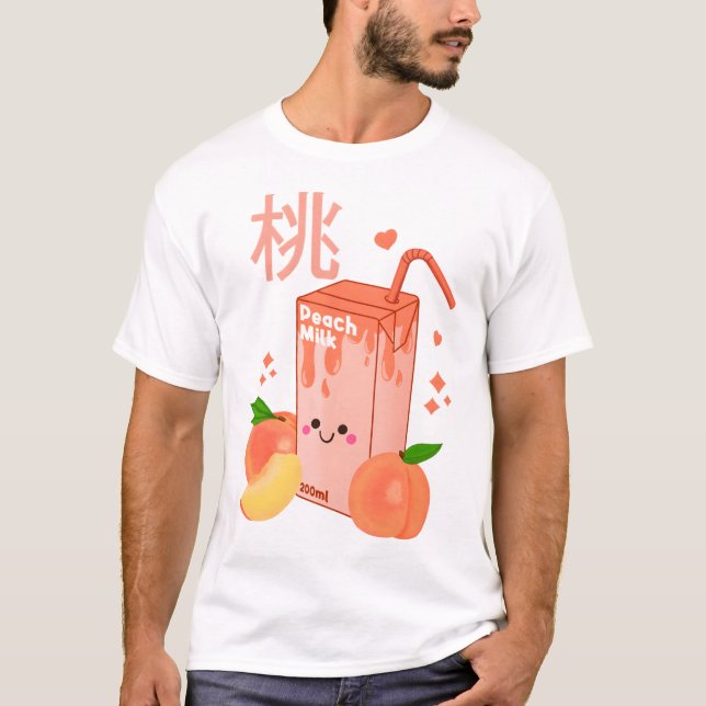Kawaii Peach Milk T-Shirt (Vorderseite)