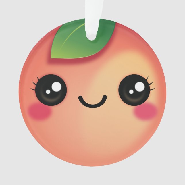 Kawaii Peach Ornament (Vorderseite)