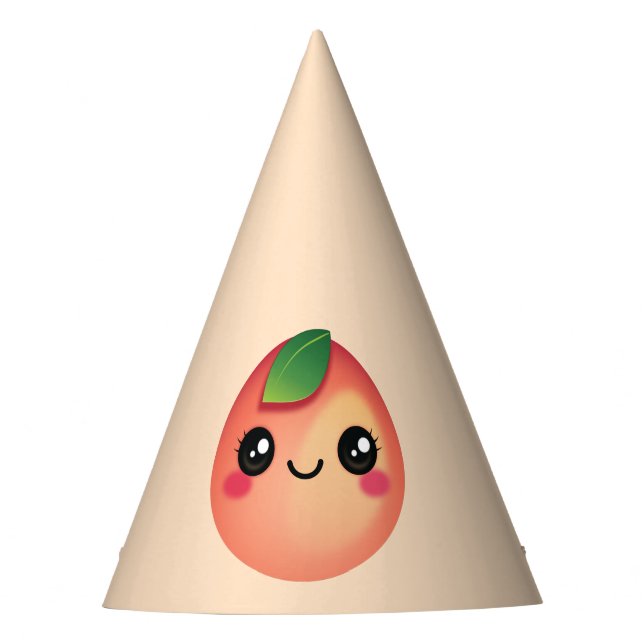 Kawaii Peach Party Hat Partyhütchen (Vorderseite)