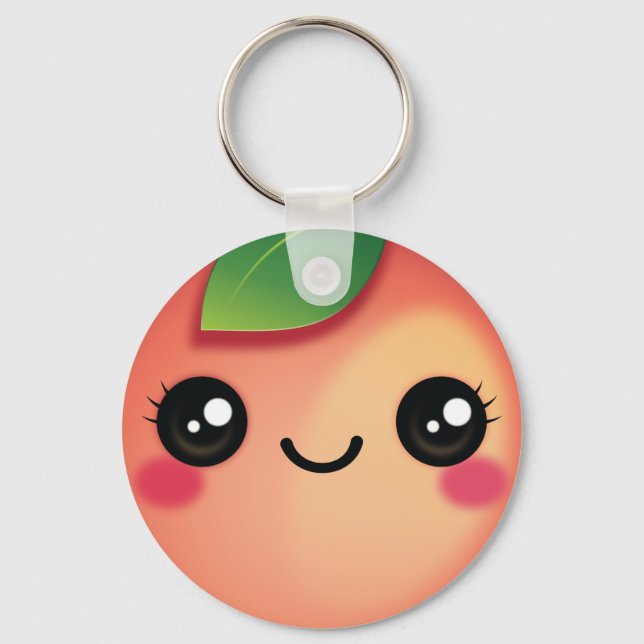 Kawaii Peach Schlüsselanhänger (Vorderseite)