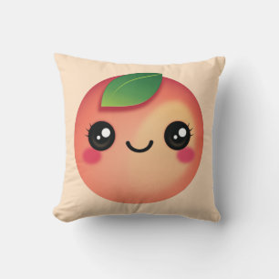 Kawaii Peach Throw Pillow Kissen
