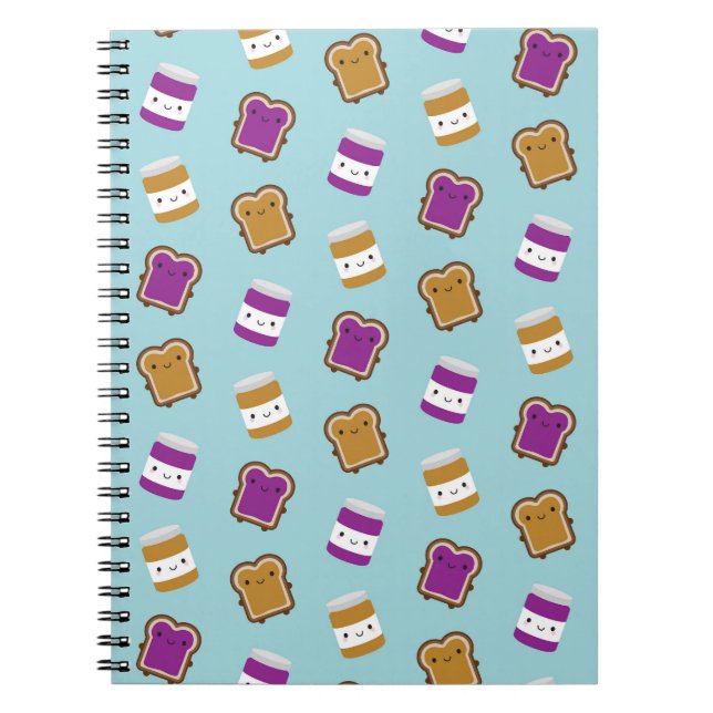 Kawaii Peanut Butter & Jelly Sandwich Couple Notizblock (Vorderseite)