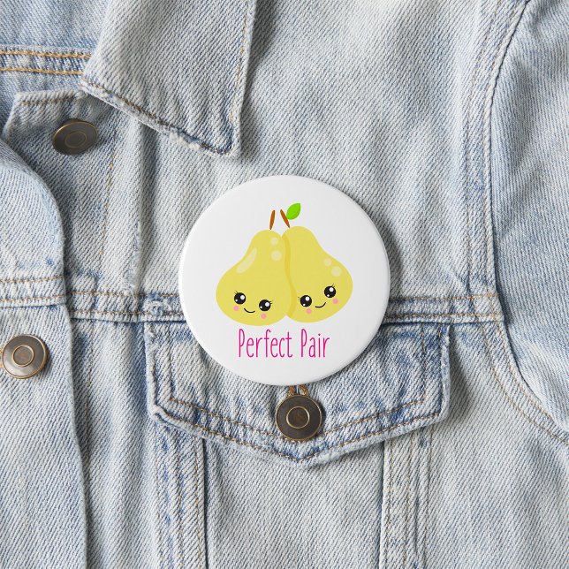 Kawaii Pear Couple Perfect Pair Funny Pub Button (Von Creator hochgeladen)