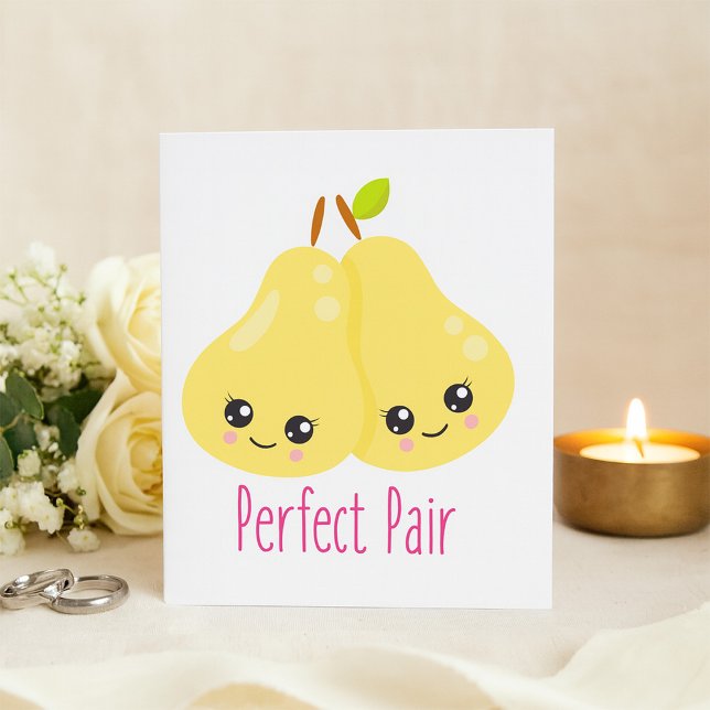 Kawaii Pear Couple Perfect Pair Funny Pub Einladung (Von Creator hochgeladen)