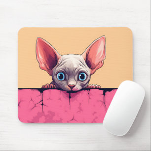 Kawaii Peeking Niedlich Sphynx Cat Mousepad