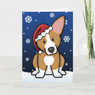 Kawaii Pembroke Welsh Corgi Christmas Card Feiertagskarte