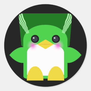 Kawaii Penguin Bride von Frankenstein Runder Aufkleber