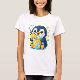 Kawaii Penguin mit Lemonade - Niedlicher Sommer ei T-Shirt