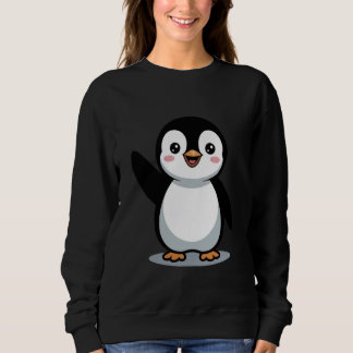 Kawaii Penguin Waving Animal Lover Penguins Sweatshirt