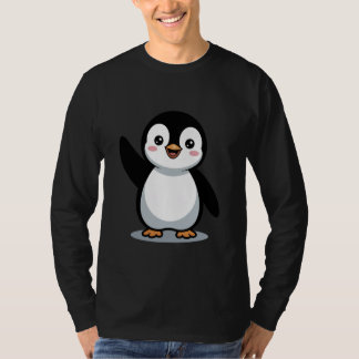 Kawaii Penguin Waving Animal Lover Penguins T-Shirt