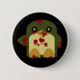 Kawaii Penguin-Zombie-grauenhafter Horror Button