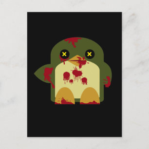 Kawaii Penguin Zombie Gruesome Horror Postkarte