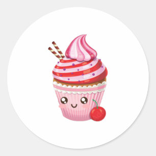 Kawaii Peppermint Überraschung Cupcakes Baby T -  Runder Aufkleber