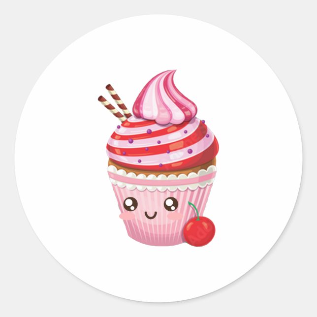 Kawaii Peppermint Überraschung Cupcakes Baby T - S Runder Aufkleber (Vorderseite)