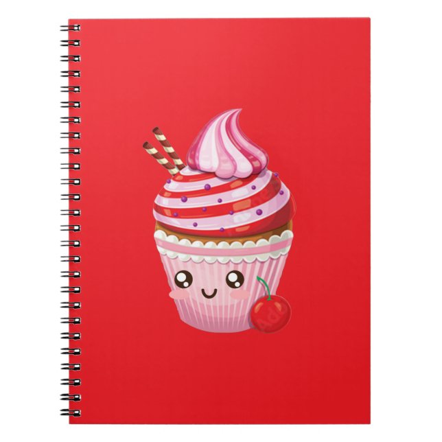 Kawaii Peppermint Überraschung Cupcakes Kopfkissen Notizblock (Vorderseite)